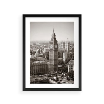 Plakat w ramie 30x40 - Magiczna esencja Londynu: Big Ben i miasto - Big Ben, Londyn - rama czarna