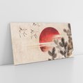 Obraz na płótnie 140x70 - "Birds and sunset" Katsushiki Hokusai - Reprodukcja - reprodukcja, obraz na płótnie
