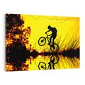 Obraz na płótnie 120x80 - Rower przy zachodzie słońca - rower, zachód