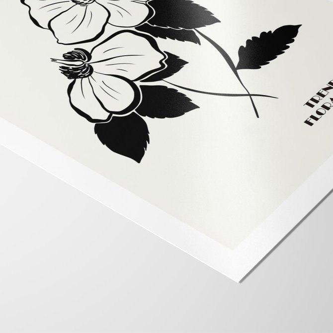 Plakat bez ramy 21x30 - Poezja kwiecistej kreski - kwiaty, minimalistyczne