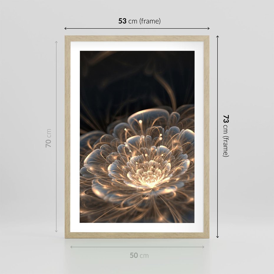 Plakat w ramie 50x70 - Nowoczesny Kwiat - kwiat, nowoczesny - rama drewno