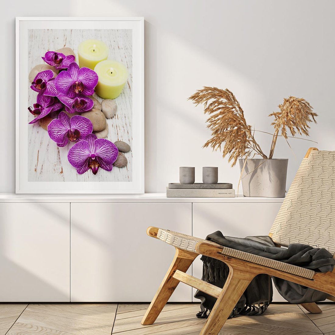 Plakat bez ramy 40x50 - Relaksujące spa w otoczeniu orchidei - spa, świece