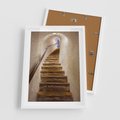 Plakat w ramie 50x70 - Schody Wymiarów - schody, tunel - rama biała