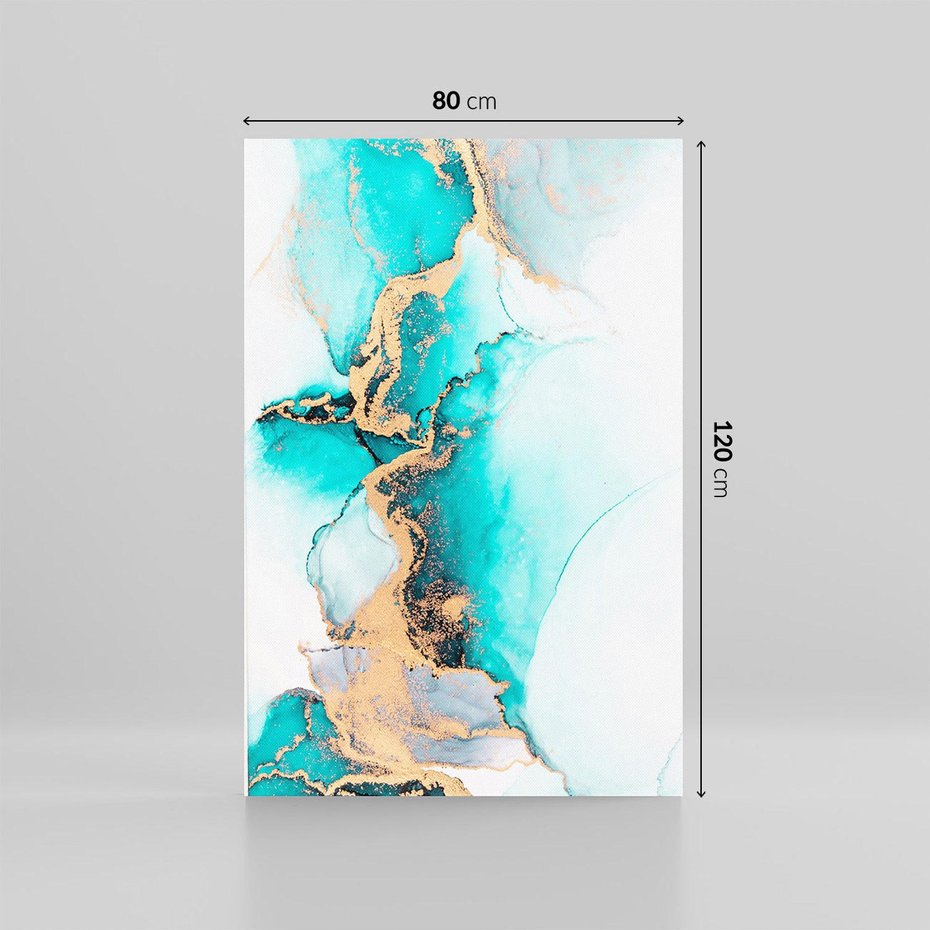 Obraz na płótnie 80x120 - Elegancja i Subtelność - marmur, złoto