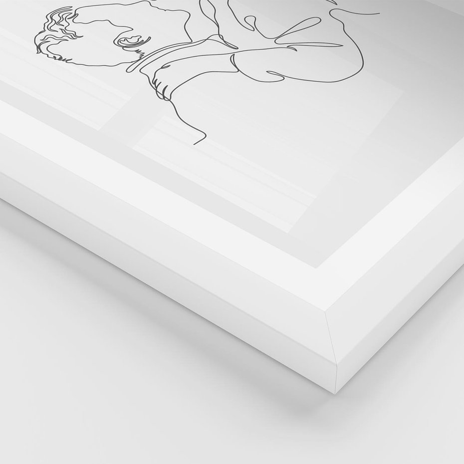 Plakat w ramie 30x40 - Bezgraniczne Tańce - para zakochanych, kobieta i mężczyzna - rama biała