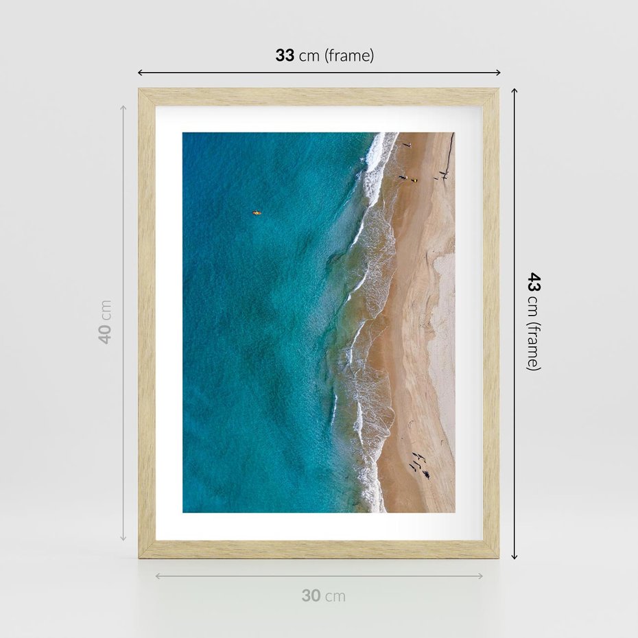 Plakat w ramie 30x40 - Spokój nad morzem - morze, plaża - rama drewno