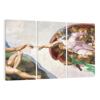 Obraz na płótnie 120x80 - "Stworzenie Adama" Michał Anioł - Reprodukcja - reprodukcja, obraz na płótnie