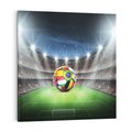 Obraz na płótnie 40x40 - Piłka nożna na stadionie: Pasja sportu - stadion, piłka