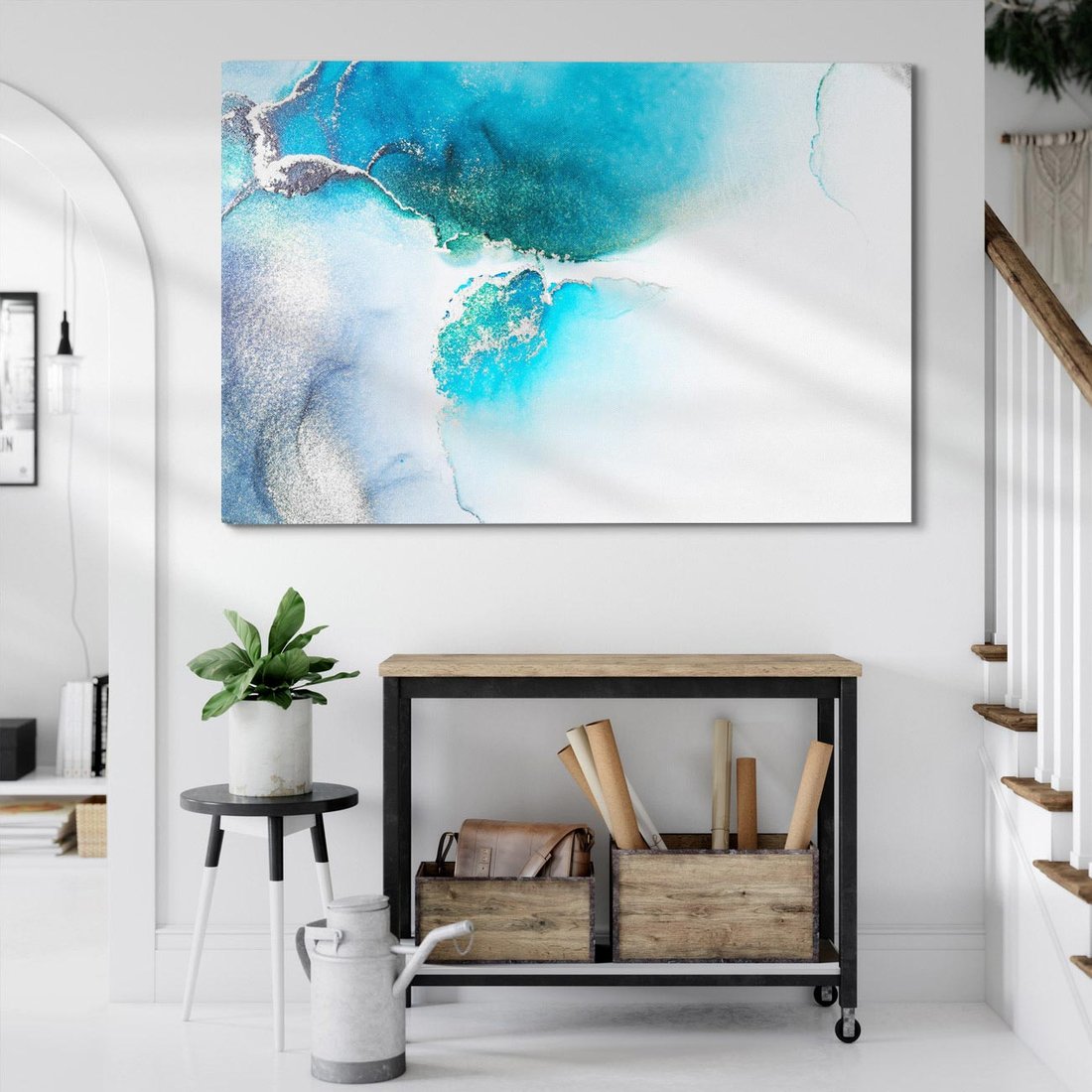 Obraz na płótnie 120x80 - Marmur złotą akwarelą - marmur, akwarela