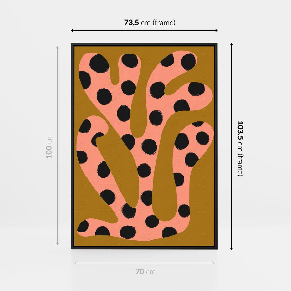 Obraz w ramie 70x100 - Rozkwitająca Wolność Boho - abstrakcyjne boho kształty, dziwne - rama czarna