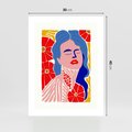 Plakat bez ramy 30x40 - Nowoczesna Twarz - nowoczesna grafika, kolorowa twarz kobiety