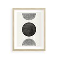 Plakat w ramie 30x40 - Tajemnicza Kompozycja - abstrakcyjne czarno białe formy, minimalizm - rama drewno