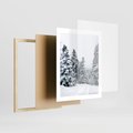 Plakat w ramie 40x50 - Zimowy Las Pod Kołdrą - las, zima - rama drewno