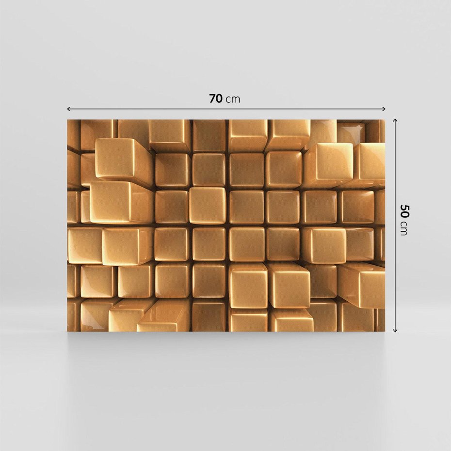 Obraz na płótnie 70x50 - Błyszcząca Elegancja - złoto, 3d