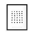Plakat w ramie 40x50 - Boho Sztuka Wolości - minimalistyczny plakat, czarne kropki na białymtle - rama czarna