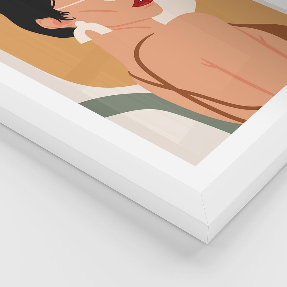 Plakat w ramie 50x70 - Kobieca Przenikliwość - nowoczesny plakat, styl retro - rama biała