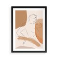 Plakat w ramie 50x70 - Sztuka Prostoty - kobieta, szkic - rama czarna