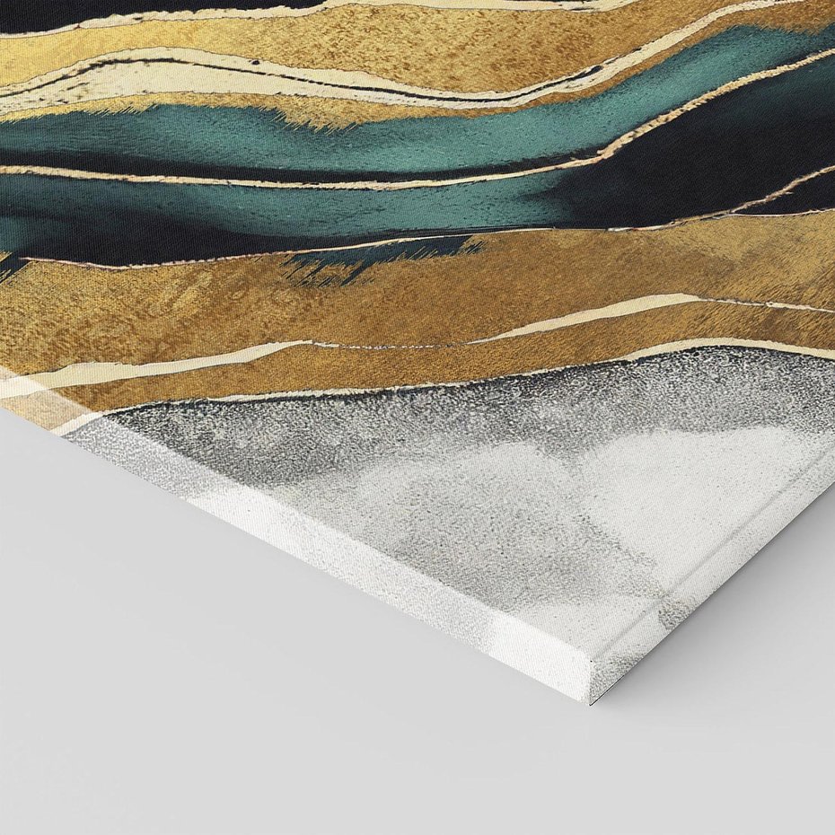 Obraz na płótnie 60x60 - Refrakcje płynącej rzeczywistości - jak marmurowa rzeka, linie złota