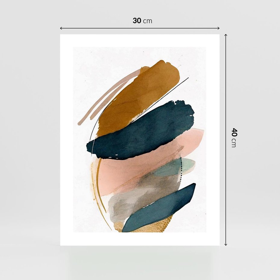 Plakat bez ramy 30x40 - Migocące Impresje Przestrzeni - abstrakcyjny obraz, kolory ciepłe