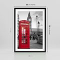 Plakat w ramie 50x70 - Budka w Londynie - Londyn, budka - rama czarna