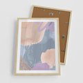 Plakat w ramie 50x70 - Rozmyte Akwarelowe Marzenia - abstrakcyjne akwarelowe plamy, pastele - rama drewno