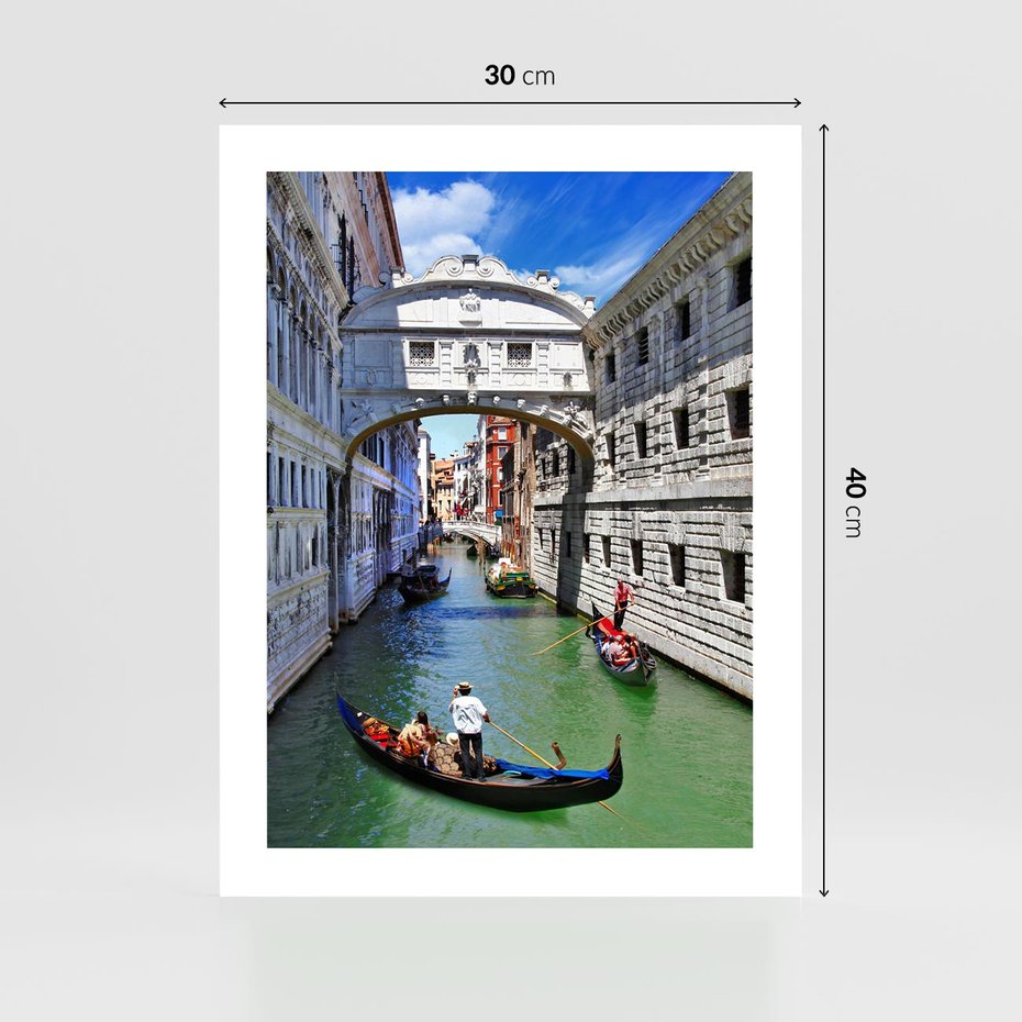 Plakat bez ramy 30x40 - Romantyczna gondola w Wenecji - Wenecja, gondola