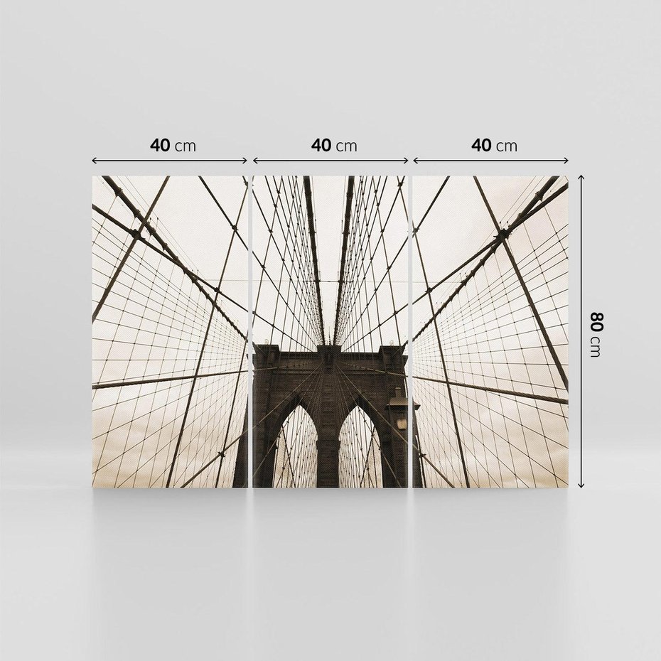 Obraz na płótnie 120x80 - Most z linami pod niebem - USA - most, liny