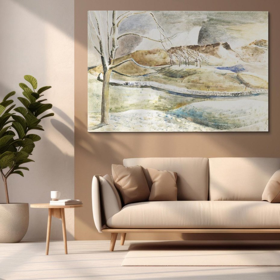 Obraz na płótnie 120x80 - Moonrise over Cleeve Hill (1945), Paul Nash - Reprodukcja - reprodukcja, obraz na płótnie