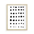 Plakat w ramie 40x50 - Migocące Anomalie - abstrakcyjna kompozycja z czarnych kropek, minimalistyczny czarno bialy plakat - rama drewno
