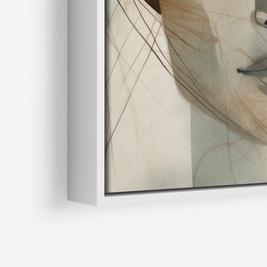 Obraz w ramie 70x50 - Tylko Zamknij Oczy - twarz kobiety, zamknięte oczy - rama biała