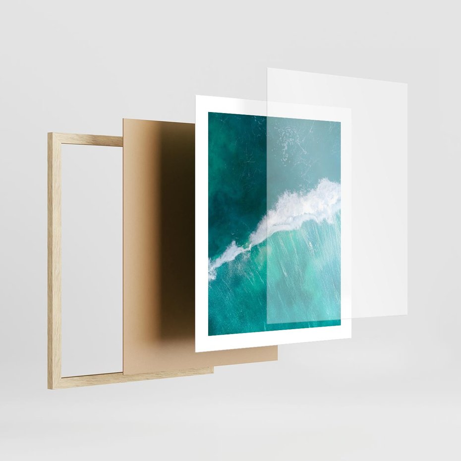 Plakat w ramie 40x50 - Siła i Spokój - morze, ocean - rama drewno