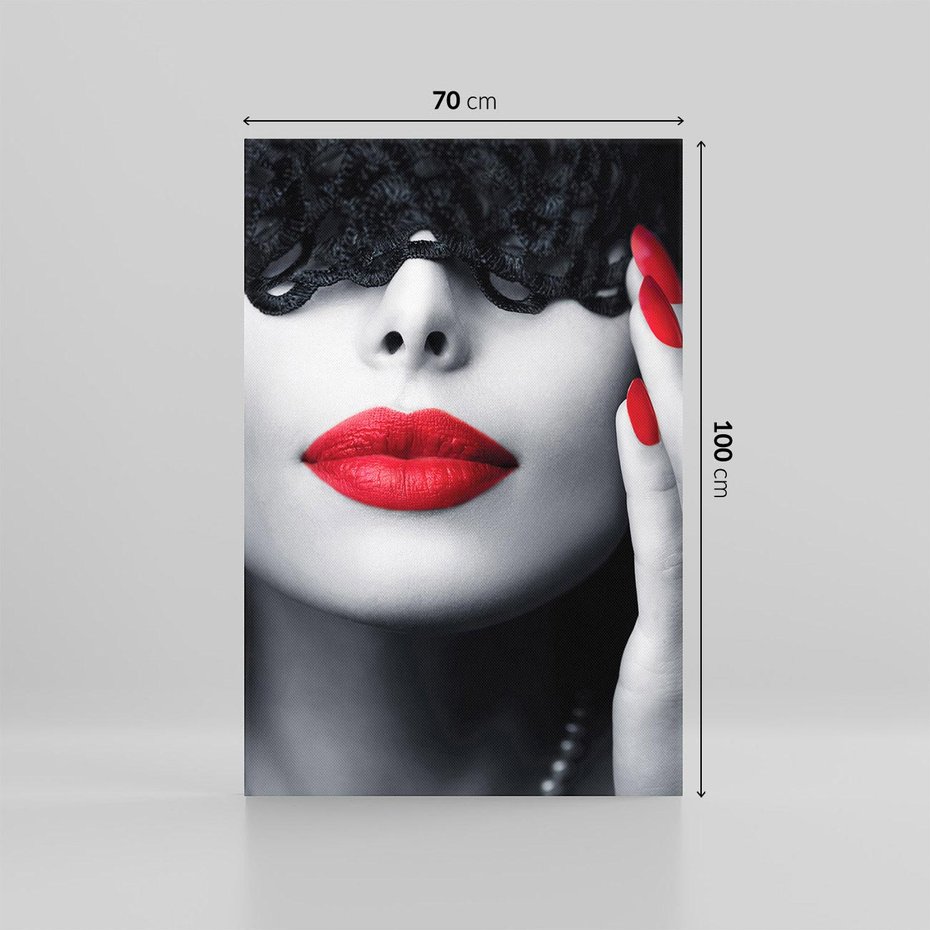 Obraz na płótnie 70x100 - Piękno usta i szminka - usta, szminka