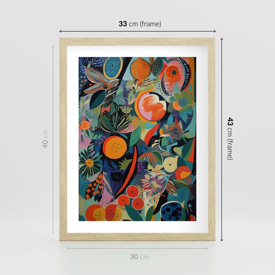 Plakat w ramie 30x40 - Echa Nietuzinkowych Wzorców - abstrakcyjny obraz olejny, jak picasso - rama drewno