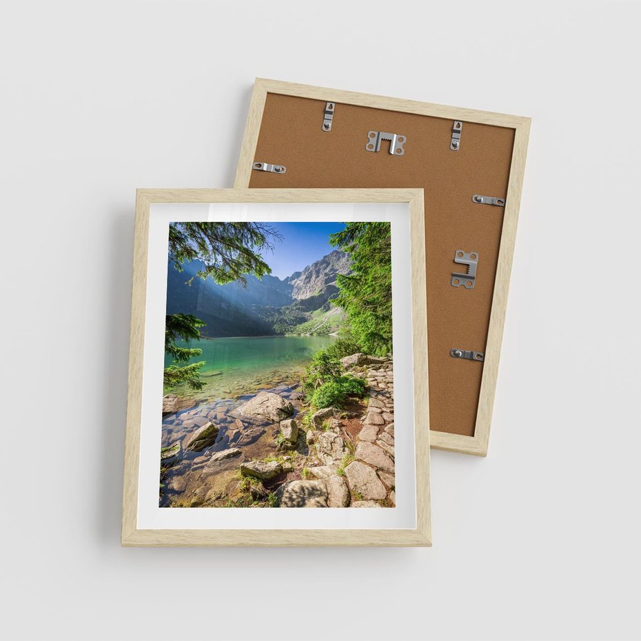 Plakat w ramie 40x50 - Mistyczna Przyroda - góry, jezioro - rama drewno