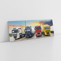 Obraz na płótnie 150x50 - Tiry i samochody w ruchu - ciężarówki, tiry