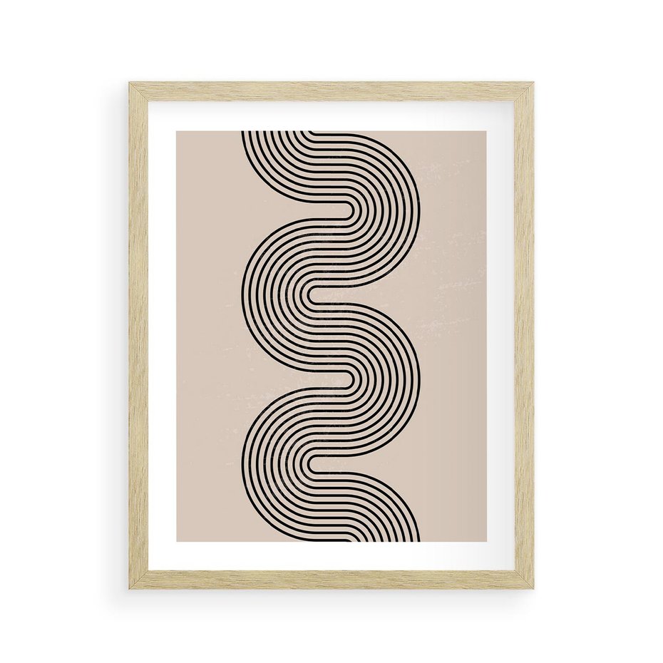 Plakat w ramie 40x50 - Bezgraniczne Odbicia - abstrakcyjne linie, geometria - rama drewno
