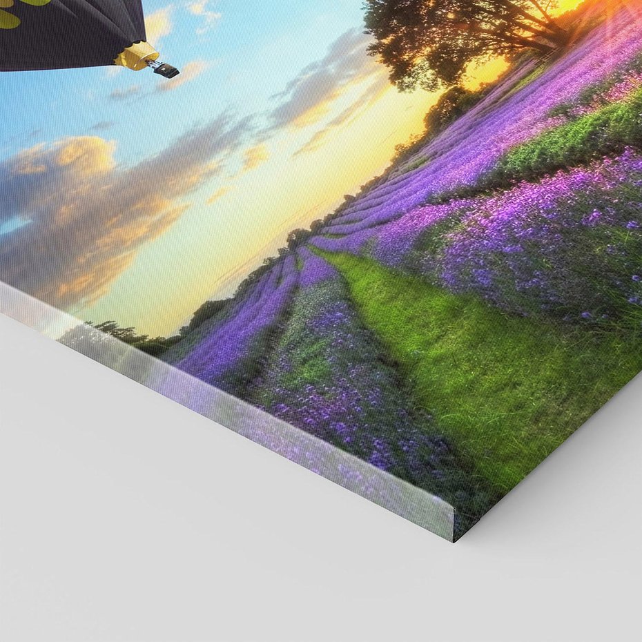 Obraz na płótnie 50x50 - Lawendowe Marzenia - lawenda, balony