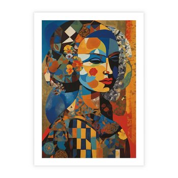 Plakat bez ramy 21x30 - Impresje Cichego Szeptu - abstrakcyjny obraz, portret kobiety