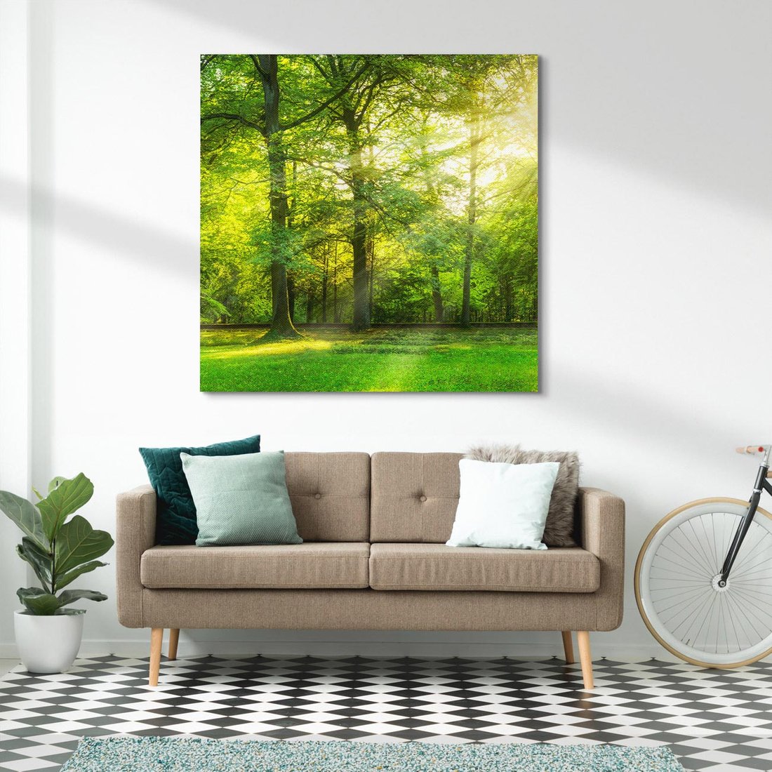 Obraz na płótnie 70x70 - Moc lasu - las, drzewa