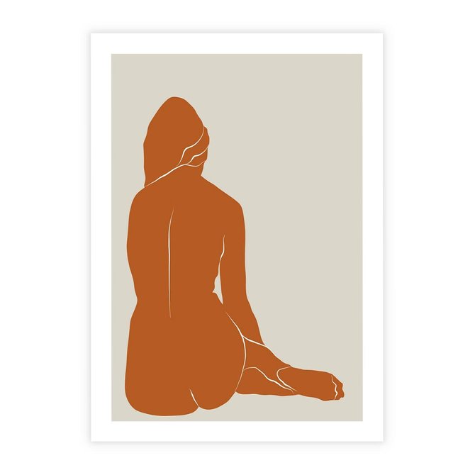 Plakat bez ramy 21x30 - Kobieca Sylwetka w Stylu Modernistycznym - modernistyczny pakat, kobieca sylwetka