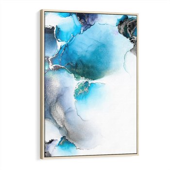 Obraz w ramie 80x120 - Marmur złotą akwarelą - marmur, akwarela - rama drewno