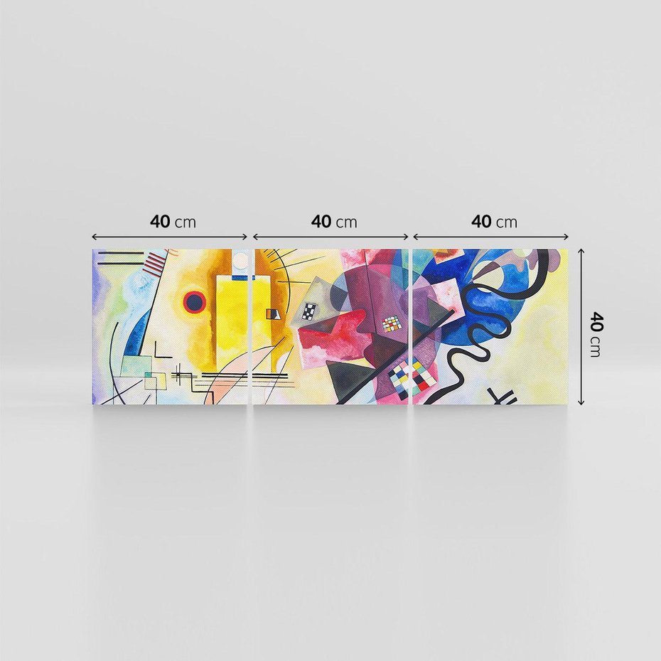 Obraz na płótnie 120x40 - "Żółty-Czerwony-Niebieski" Wassily Kandinsky - Reprodukcja - reprodukcja, obraz na płótnie