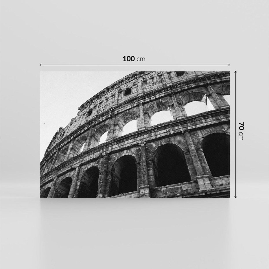 Obraz na płótnie 100x70 - Koloseum w Czarnej Bieli - antyczna architektura, koloseum