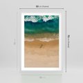 Plakat w ramie 50x70 - Oaza Relaksu - plaża, morze - rama biała