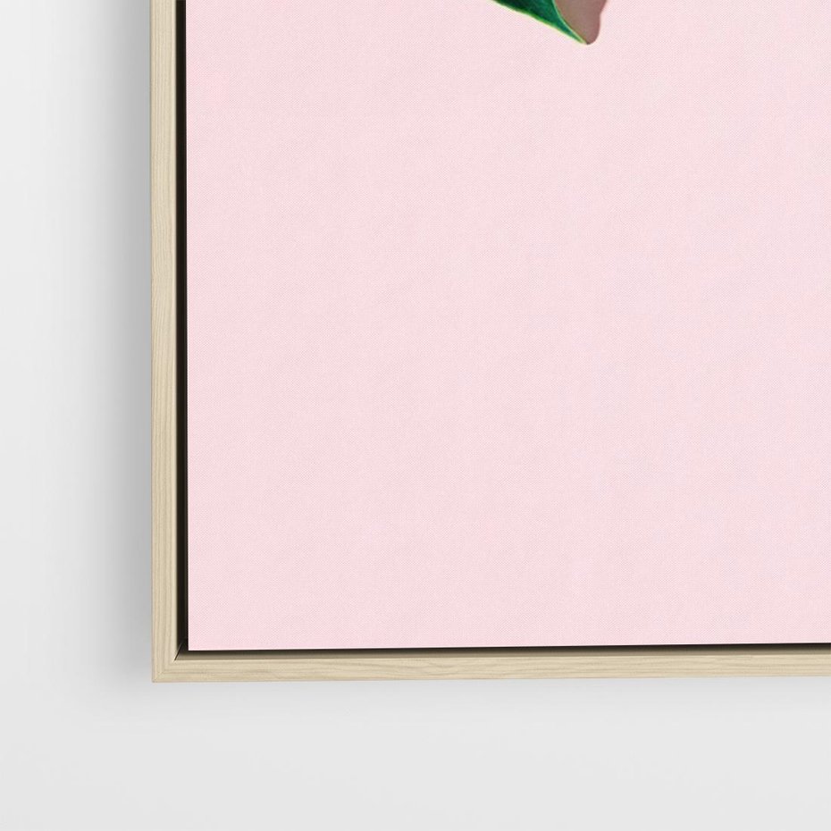 Obraz w ramie 70x50 - Siła Natury - liście, monstera - rama drewno