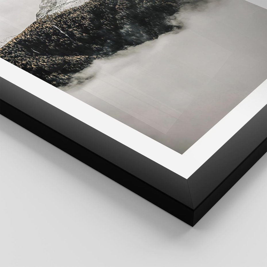 Plakat w ramie 40x50 - Zimowa Wielkość - górski krajobraz, zima w górach - rama czarna