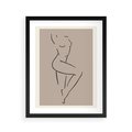 Plakat w ramie 40x50 - Zanikająca Wyobraźnia - mnimalistyczny akt, beżowa tonacja - rama czarna