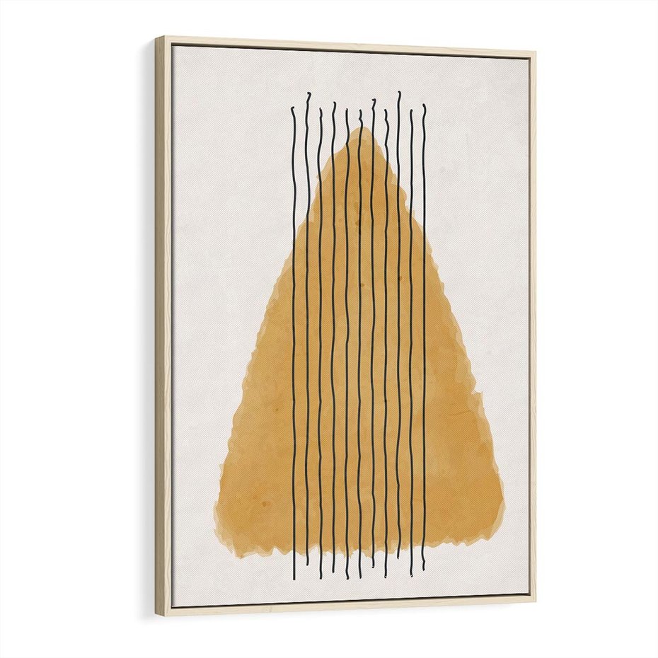 Obraz w ramie 70x100 - Migocące Impulsy - abstrakcyjna akwarelowa plama, nieregularne kreski - rama drewno