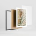 Plakat w ramie 30x40 - Beżowo i Roślinnie - nowoczesny plakat, roślinność - rama czarna