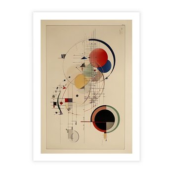 Plakat bez ramy 40x50 - Impulsy Wydobyte z Cienia - abstrakcyjna geometryczna kompozycja, koła linie